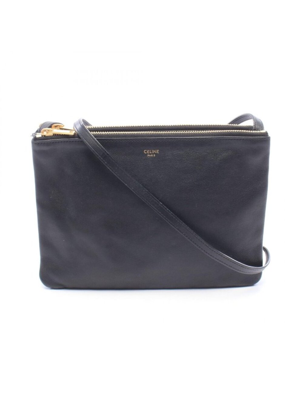 Celine Shoulder Bag Trio Large Black Leather